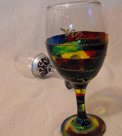 ръчно рисувано стъкло чаши Шарена спирала