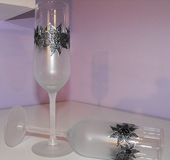ръчно рисувани чаши за бяло вино Сребърна звезда