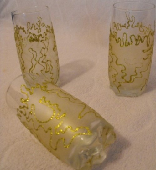 рисувани чаши Златни вълни