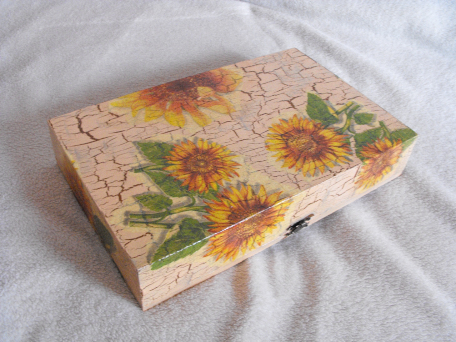 Слънчогледи дървена кутия за чай